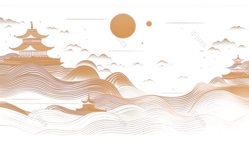 装饰图片,祥云元素,复古PNG,传统免抠素材